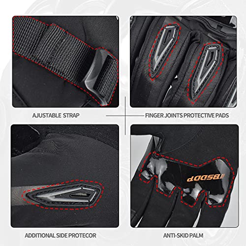 Chcycle Motorcycle Riding Gloves For Men Women Touchscreen Winter Waterproof Motorbike Powersports Gloves (Grey, X-Large) #TOP3