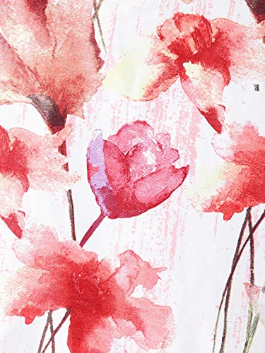 Image of Home Sizzler Abstract Flower 4 Piece Maroon Long Door Curtain, 9 feet