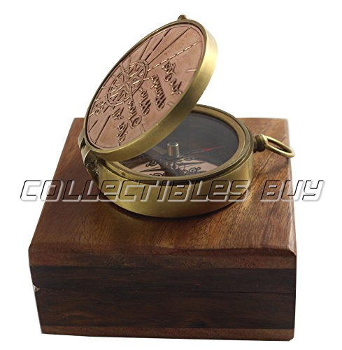 image for collectiblesBuy an Authentic Quote Compass with Wooden Box - Magnetic 