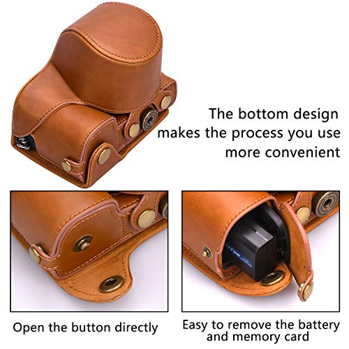 Funda de cuero para cámara Sony a6400/a6300 con lente 16-50mm miniatura 5