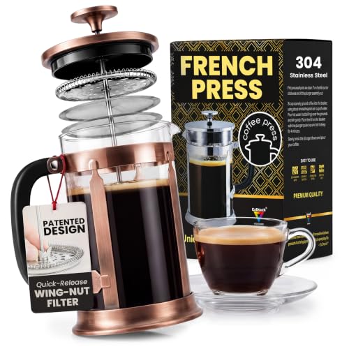EzDtach Glass French Press Coffee...