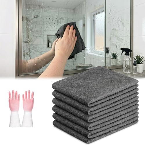 Générique Lavette Magique Maisolya, Lavette Microfibre Zerotrace - sans Traces, sans Peluches Et sans Residus, Chiffon de Nettoyage Épais et Absorbant pour Vitres, Miroirs et Cuisine (5PC)