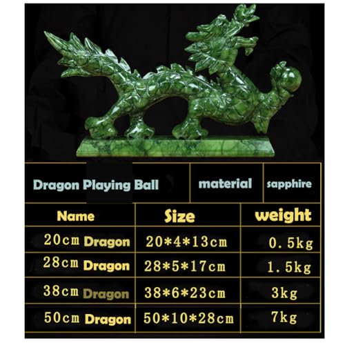 Figura de Dragón Feng Shui de Jade Natural 20 cm miniatura 4