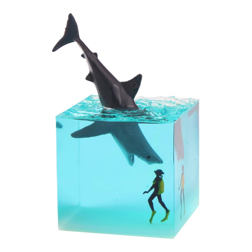 SHIDXIB 1Pcs Ocean Resin Whale Zodiac Whale Cube Ornament Home Glow Night Light Shark Decoration Novelty Gift