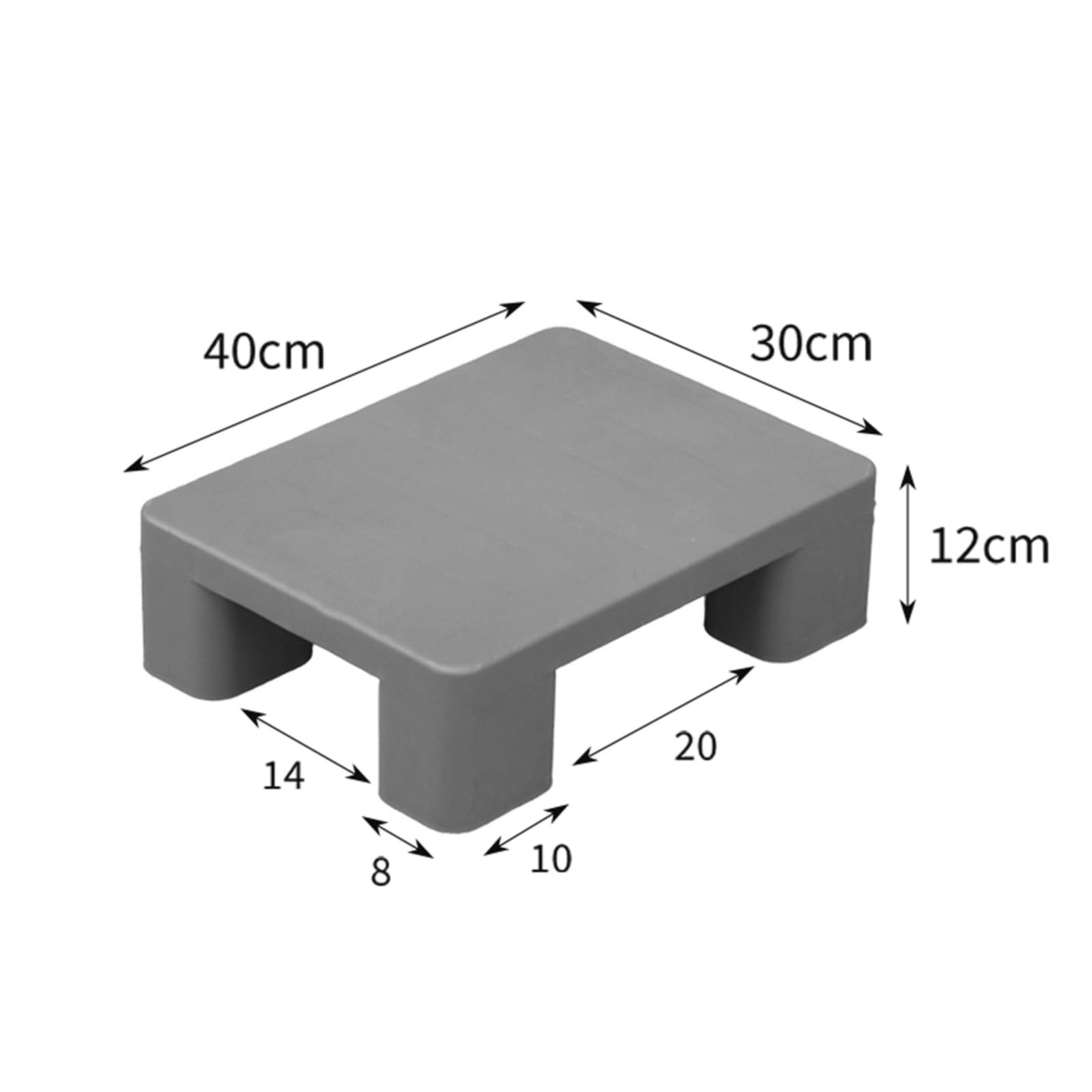 Palettes En Polyéthylène Emboîtables, Palettes De Sol,Palettes En Plastique Pour Restaurants Cuisines Magasins Supermarchés Sous-sol Stockage Entrepôt(Grey,40x30x12cm)