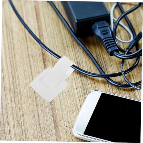Tofficu 50 piezas de bridas adhesivas para cables para gestión de cables bajo escritorio, duraderas, organizadores de alambre de nylon para hogar y oficina, fáciles de instalar, mantienen los cables ordenados y limpios miniatura 7