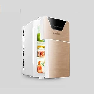 Samochodowa mini zamrażarka Mini lodówka 20 litrów Mała 12V samochodowa podwójna lodówka samochodowa, złota