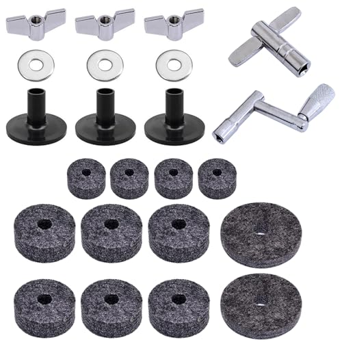 Tubes de rechange en EVA pour support de cymbale avec écrous et clé de batterie gris