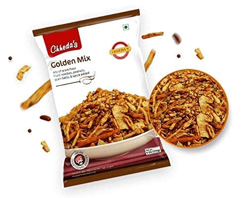 Image of Chheda's - Golden Mix - Besan Sev, Peanuts, Boondi, Green Peas - 350 Gm Pack of 5