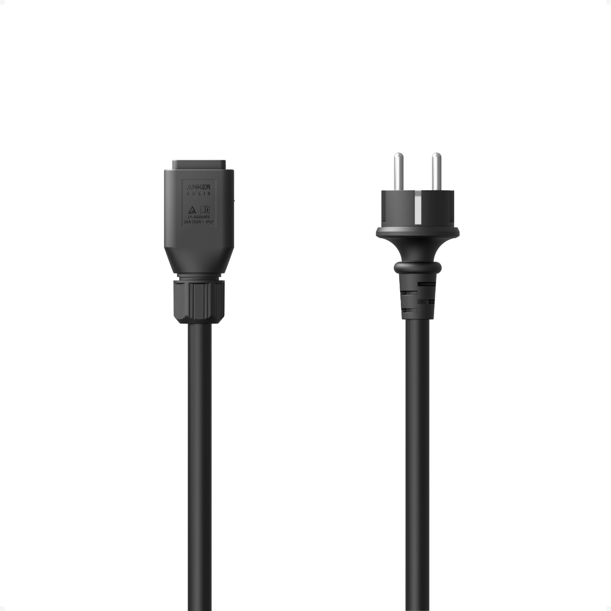 Anker SOLIX AC-Kabel mit Schuko-Stecker (15m) | 15 Meter Kabel, kompatibel mit Solarbank 4 Pro und Solarbank Max AC
