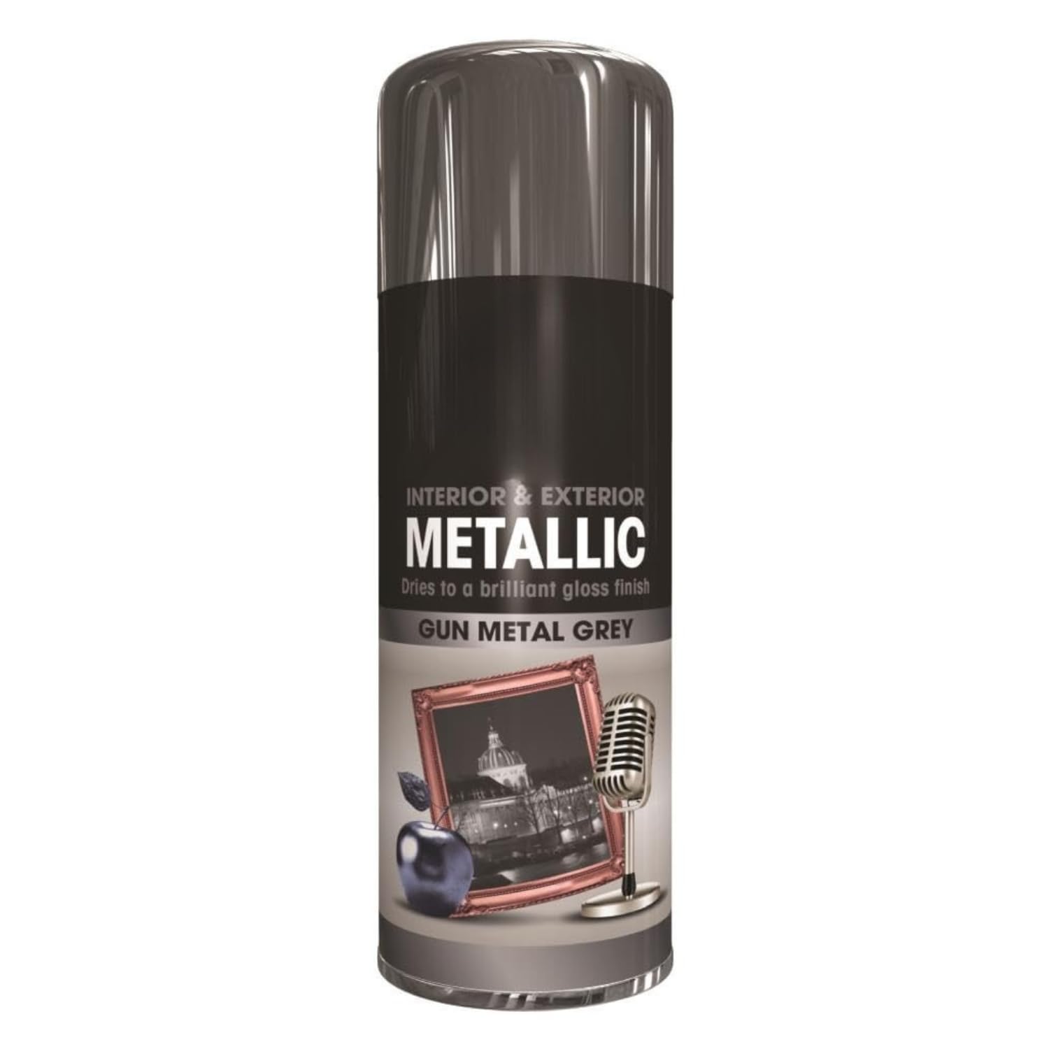 Metallic Spray Paint 400ml Multi-Purpose Use, Spray for Metal and Wooden Furniture, Ornaments, Decorative Items and Much More for Interior & Exterior (4, Gun Metal Grey)