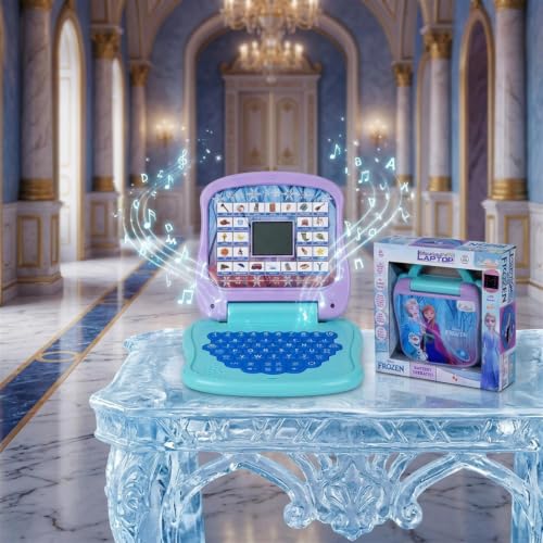 Image of Frozen Theme Educational Laptop for Kids - Interactive Learning Computer with Screen, Sounds & Music for Alphabet, Numbers & Word Learning - Safe Non-Toxic Pre-School Toy for 3+ Year Olds