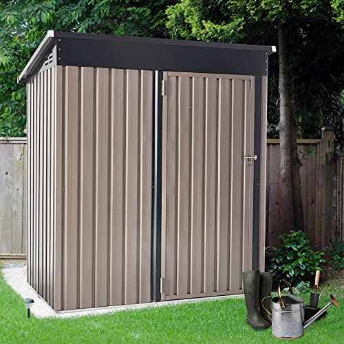 U-MAX 5' x 3' Outdoor Metal Storage Shed, Steel Garden Shed with Single Lockable Door, Tool Storage Shed for Backyard, Patio, Lawn
