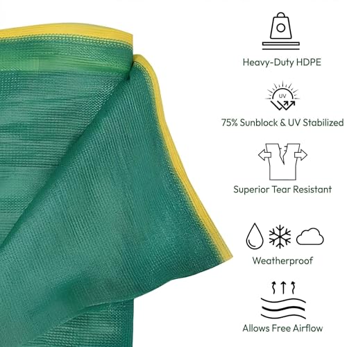 Image of Multipurpose Green Shade Net | UV-Stabilized Agro & Garden Net | Blocks 75% Sunlight (5 ft X 20 ft)