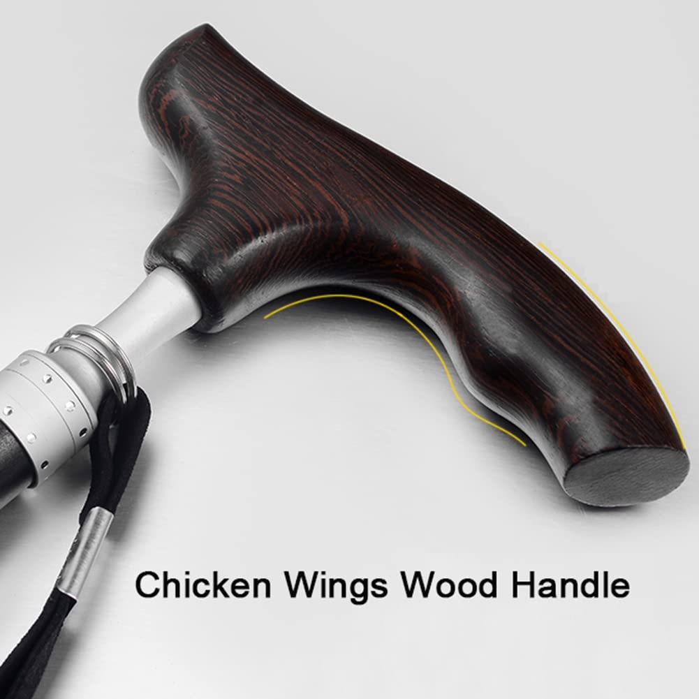 Ligeras Muleta Plegables para Hombres Mujeres,Regulables en Altura,Muleta de Codo Portátil con Agarres de Madera Ergonómicos y Construcción de Aluminio Fuerte(Soporta Hasta 200kg) ( Color : Zwart )