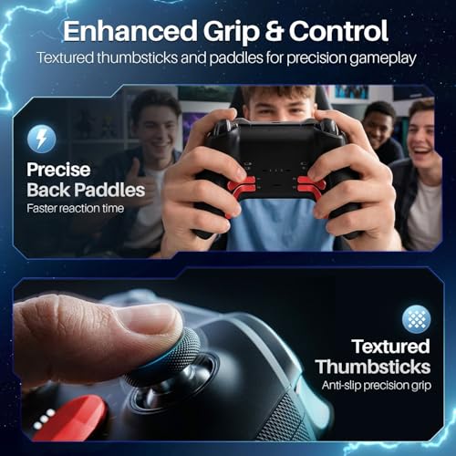 Image of TNP for Elite Controller Paddles Compatible with Xbox Elite Series 1, 2 & Core Controller - 5 in 1 Accessories Replacement Metal Stainless Steel Paddles Trigger & D-Pad Parts, Red