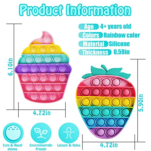 Yellcetoy 2 Pack Push Bubble Pop Fidget Sensory Toys Autismus Spielzeug Bubble Pop Stress Angst Linderung Spielzeug für… – Bild 3