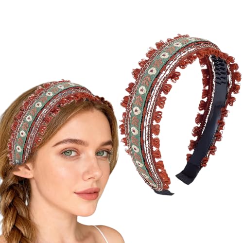 Hrnytdek Boho Chic Headband, Cute Braid Headbands for Women, Vintage