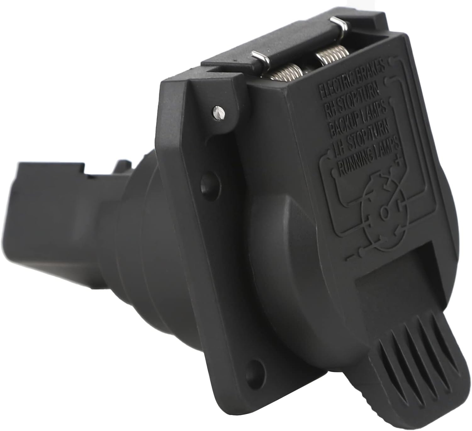 Rear 7-Way Trailer Tow Connector Fit for Ram 1500 2500 3500 Jeep Wrangler Grand Cherokee 1998-2016 Replaces# 56038366AB Trailer Wiring 7-Pin Connector