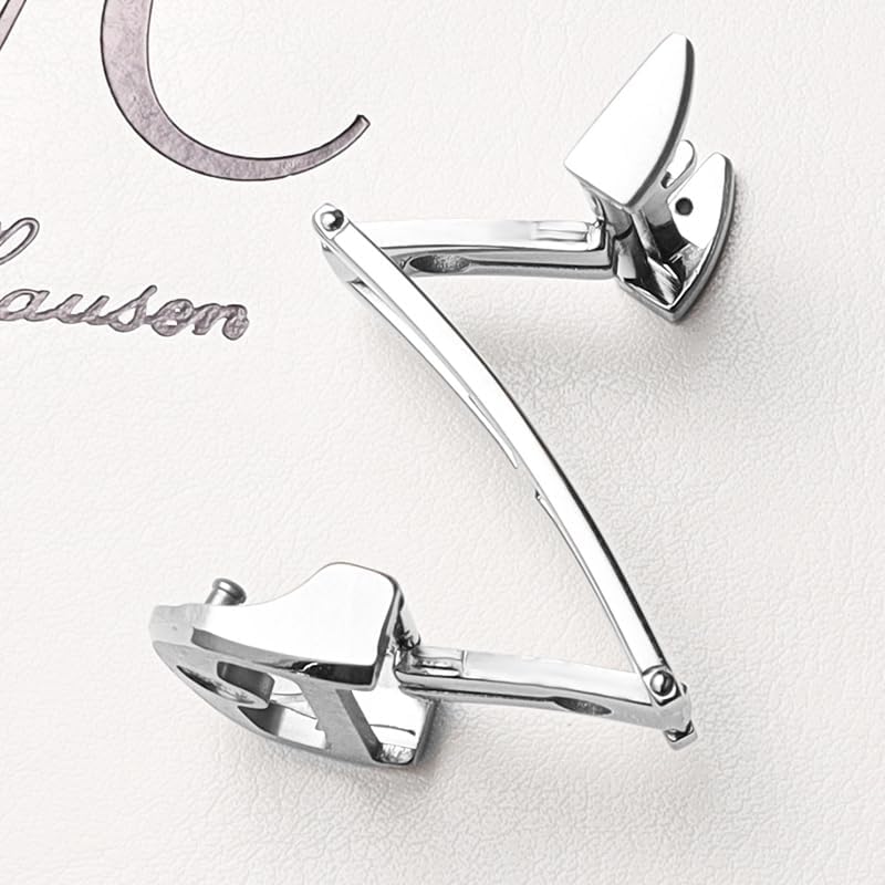 18mm solid Stainless Steel Butterfly Buckle For IWC IW323101 Big Pilot Watchband Strap Silver Clasp folding buckle