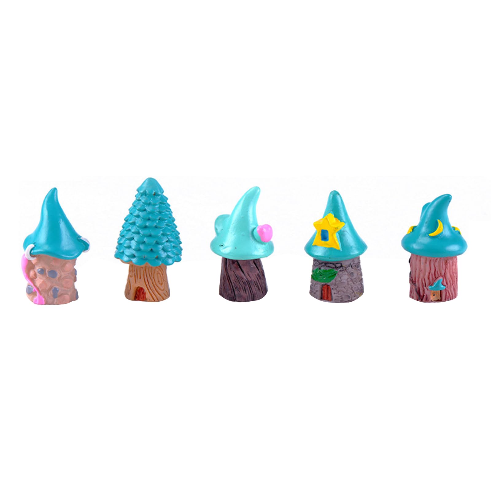5 Pieces Mini Tree House Mushroom Fairy Garden Miniature Figurines Dollhouse Decoration Micro Landscape Ornaments Crafts Tree House Figurines House Figurines