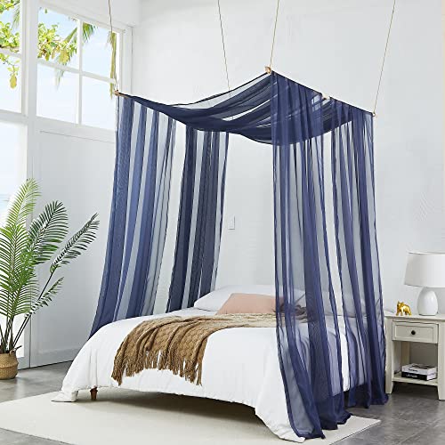 Warm Home Designs Navy Blue Bed Canopy Curtains In 55 X 360 Inch Size. Our King Canopy Bed Curtains Work Great As Kids Canopy, Bed Scarf, Bed Curtain Or To Enhance Bed Decor. Bc Navy 360" #TOP2