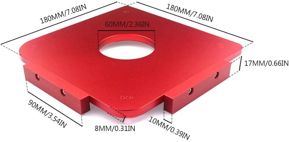 Tool Parts 2Pcs/Set Wood Panel Quick Radius Corner Table Bits Router Jig Angle Templates 110mm Length R10 R5, R20 R30 For Woodworking - (Color: Red)