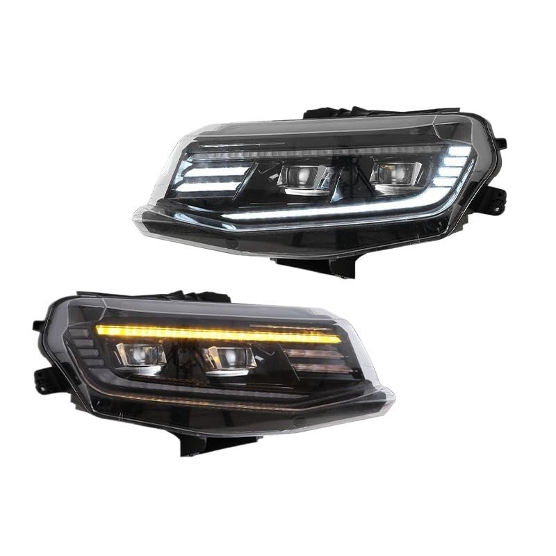 Faros delanteros Compatible con Chevrolet Camaro LED 2016-2019, faros delanteros Camaro DRL, luces de giro, luces altas, lente de proyector Angel Eye.(Right Hand Drive)
