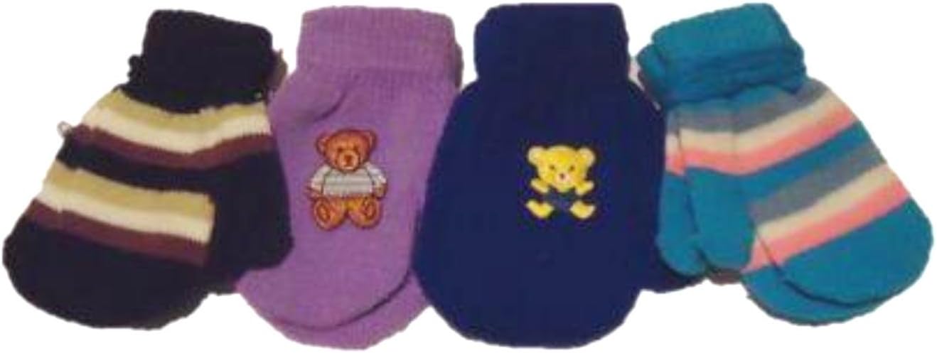 Four Pairs Sona Magic Mittens for Infants Ages 6-12 Months
