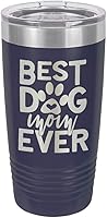 Vista 16 de Best Dog Mom Ever Black Vaso de bebida de 20 oz con pajita Taza de viaje grabada con láser con citas divertidas Comparar con Yeti Rambler Idea