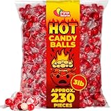 Hot Cinnamon Candy Balls - 3 Lbs - Fire Hot Candies - Red Bulk Suckers for Buffet, Parties, Offices
