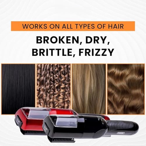 Image of Pro Hair Cutter Fix Automatic Split End Remover for Treatment of Frizzy, Dry, Damaged, Colored, Broken, Curly, Straight or Bleached Hair Types, Women Beauty HairStyling Tool - Black