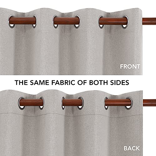 Deconovo 100% Blackout Curtains, Room Darkening Curtains, Linen Noise Reducing Curtains 72 Inch Length For Bedroom And Living Room - 52X72 Inch, Set Of 2, Natural #TOP2