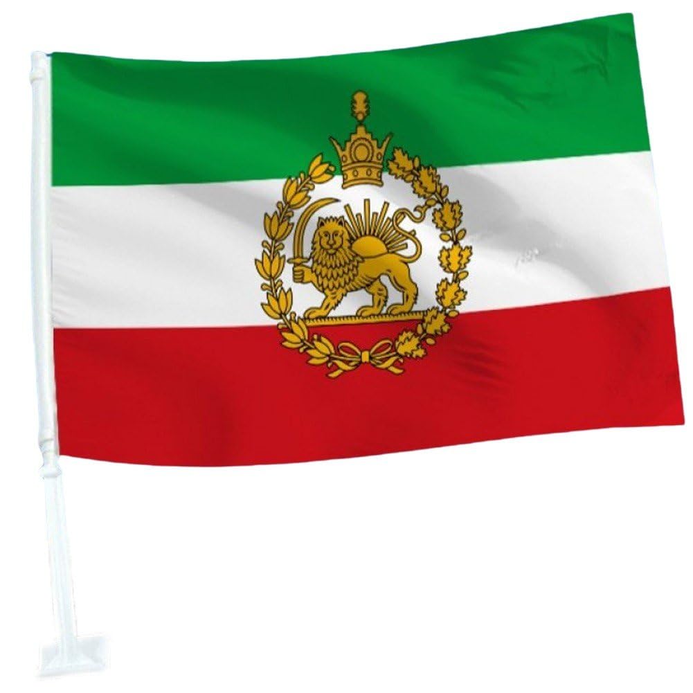 Uzztfa Iran Car Flag, Small Iran Car Flags Banner Iran Car Window Flags Small Former Iran Lion Sun Banner Persia Historic Iranian Flag Car Flag