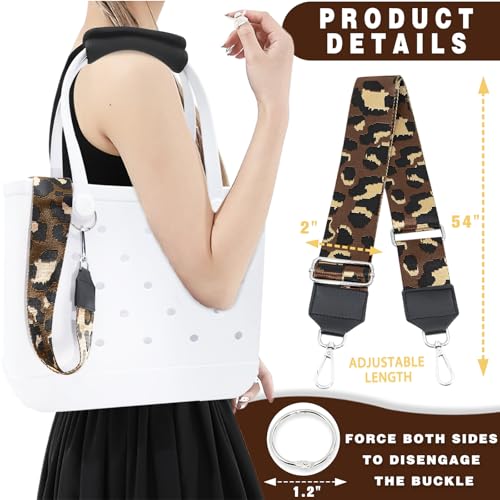 Image of Strap Wrap for Bogg Bag, Accessory for Bagg Bag, With Adjustable Shoulder Leopard Print Crossbody Strap