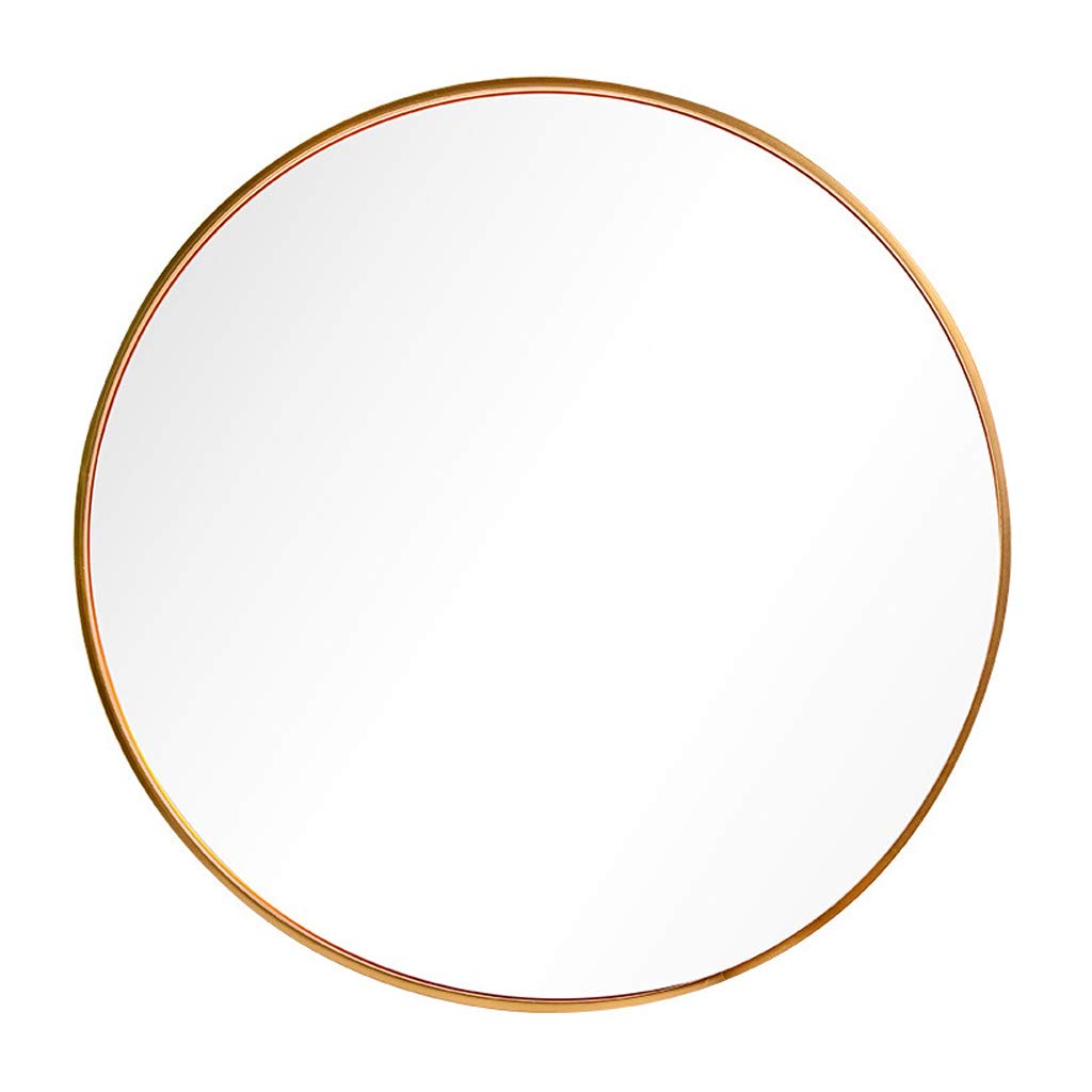 Specchio Espejo de baño de pared Redondo, Simple, de aleación de aluminio, con Marco de trefilado, HD, a prueba de explosiones, para dormitorio y Sala de estar, 40/50/60/70 cm (60 cm)