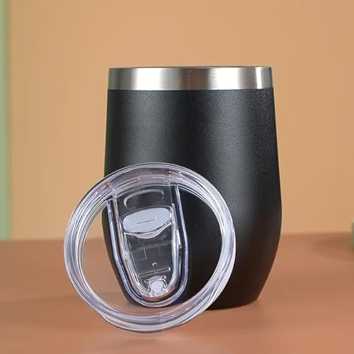 Gteller Copo de vinho de aço inoxidável de 340 g com tampa, caneca de viagem com isolamento de pared