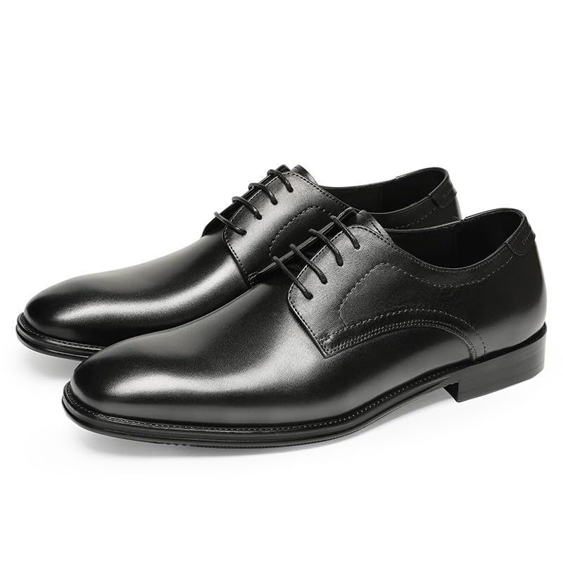 Men Leather Oxford Dress Shoes Business Pointed Toe Classic Lace Up Office Wedding Tuxedo Brogue Fashion Shoes Comfortable