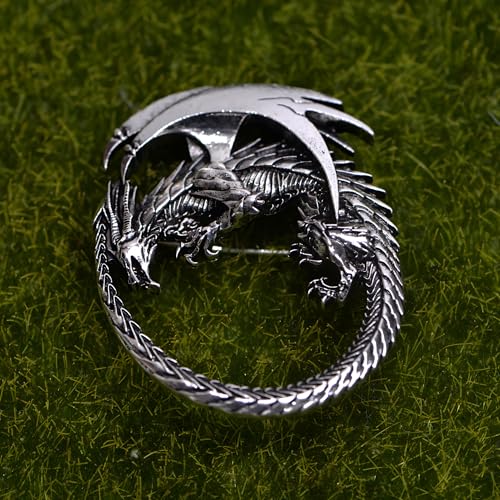 Image of 2PCS Norse Viking Brooch for Women - Retro Dragon Talisman Jewelry, Unique Gift for Men (2, DRL3)