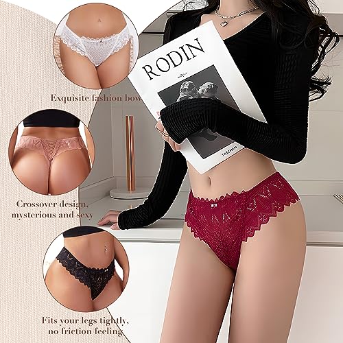 Lishang-5er-Tangas-Mujer-Pack-Sexy-Bragas-Encaje-Mujer-Ropa-Elastica-Braguitas-Culotte-Transparente-Cintura-Baja-Ropa-Interior-Femenina