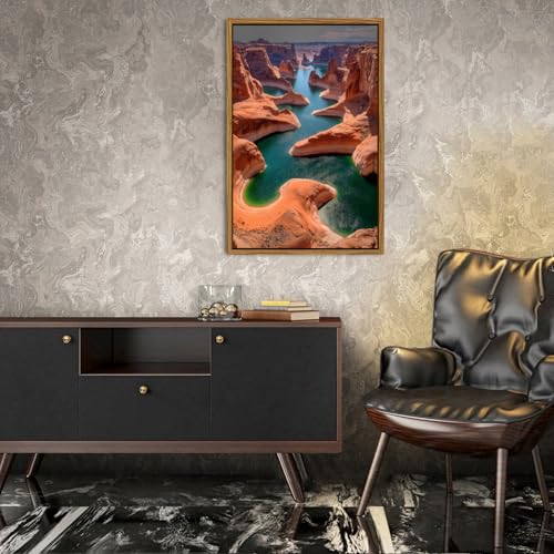Image of Glen Canyon Wall Art Western Arizona National Park Poster Colorado River Scenery Wall Decor Southwestern Red Rock Mountain Desert Landscape Canvas Prints for Living Room Bedroom Home Decoration 24x36 inch