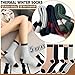 EBMORE Womens Wool Socks Thermal Hiking Winter Boot Warm Thick Cozy Crew Comfy Work Socks for Ladies 5 Pairs(Grey Green Splice)