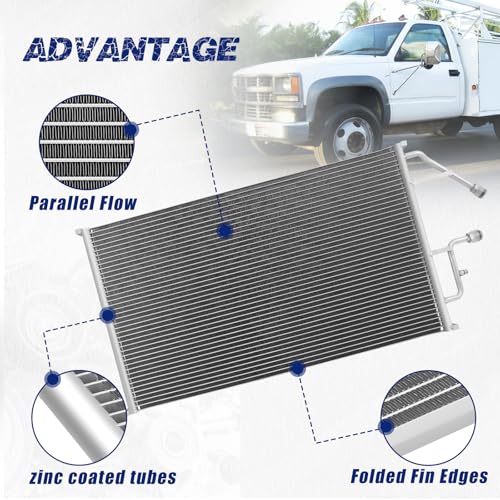 Image of Air Conditioning A /C Condenser Compatible with Chevrolet & GMC Models # 4544, 7014544, 52402209, 52458719, 52480034, 52471230