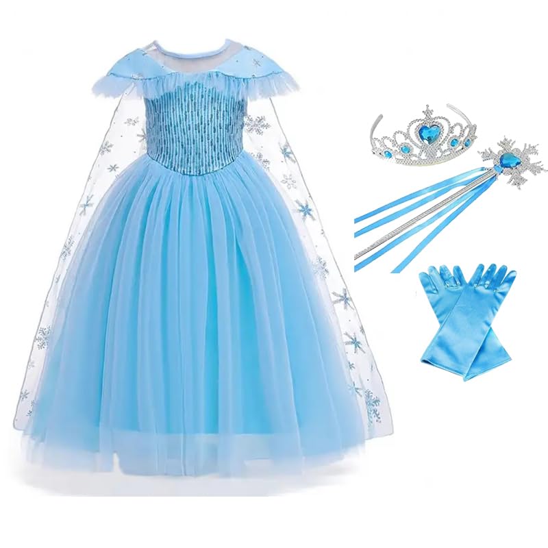 FANY Polyester Elsa Dress For Girls With Gloves | Halloween Dress For Kids| Blue Color| 2-8 Years (2-3 Years) (B0CJCNZVLZ) Amazon Price History, Amazon Price Tracker