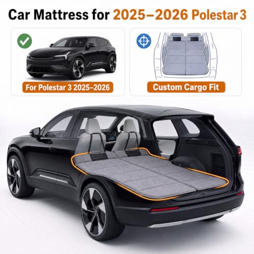 Image of Car Mattress for 2025-2026 Polestar Polestar 3, Upgraded Non-Inflatable Thickened Foam SUV Car Camping Mattress, Foldable Trunk Sleeping Pad Car Bed Mattress for Road Trips Camping Travel