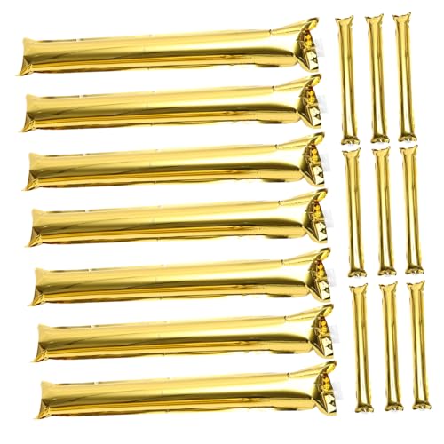 Veemoon 24 Pcs Inflatable Cheering Sticks Gold Thunder Sticks Noise Makers for Sports Events Party Celebrations Lightweight Plastic Support Football Basketball