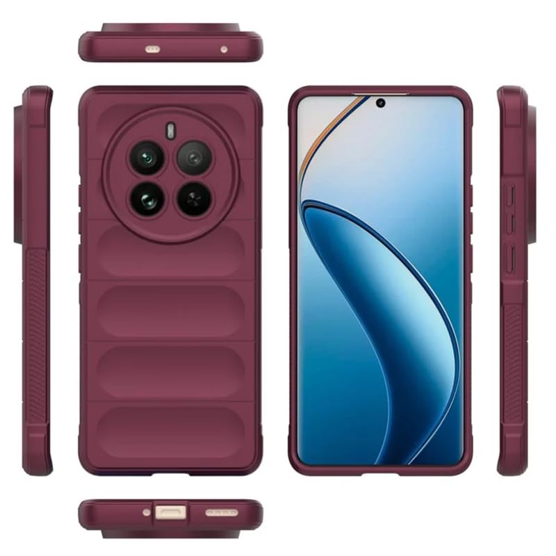 Image of Back Case Cover for Realme 12 Plus 5G, Compatible for Realme 12 Plus 5G Back Case Cover,Matte Case with Inner Lining, Liquid Silicon Magic Case with Camera Protection (TPU, Plum)