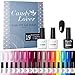 Candy Lover Gel Nail Polish 19 Colorful PCs Set, 16 Popular Colors Base Top Coat Matte Top Coat Nail Gel Polish Kit - Soak Off UV LED Home Varnish Nail Art Rose Pink Blue Series
