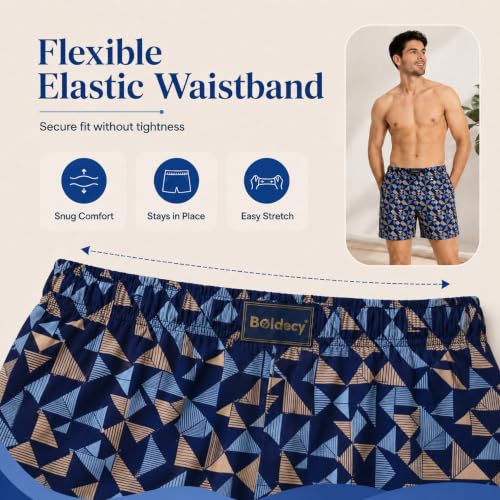 Image of Men's Printed Cotton Boxer Shorts - Soft Breathable Cotton Innerwear for Men, Regular Fit Boxer for Sleepwear, Lounge & Everyday Wear