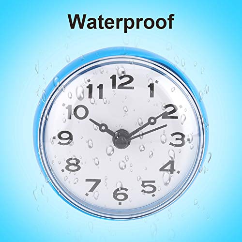 Junluck Elegant Wall Clock, Bath Clock, Waterproof Clock Shower Clock Bathroom Clock, Office Bathroom For Kitchen For Home(Blue) #TOP6